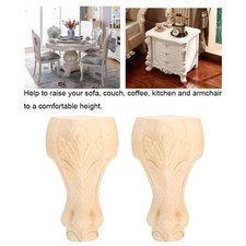 2PCS Bois Sculpté De Pieds De