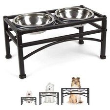 Gamelles Chiens Surélevée en INOX pour Petit Chien Choit Chat Porte-gamelles ...