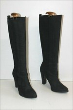 CALVIN KLEIN Bottes à Talons Nubuck Noir Modèle Jalisa T 39 TBE