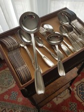 BOULENGER ORFEVRE MENAGERE ART DECO METAL ARGENTE COMPLETE 38 PIECES  TTBE