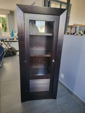 armoire bois teck noir massif avec 4 étagères