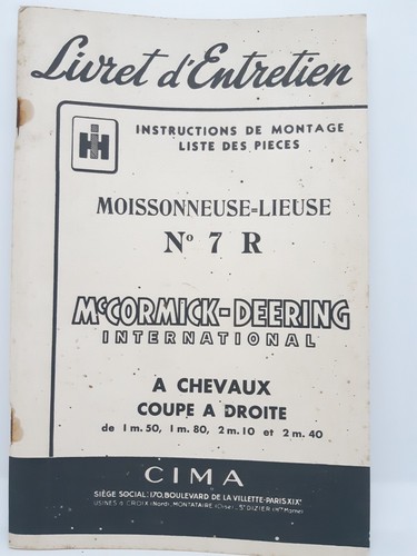Ancien livret entretien - livret, d'entretien
