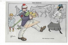 ILLUSTRATION MARINE SIGNEE GERVESE  NOS MARINS   EN SERVICE A TERRE