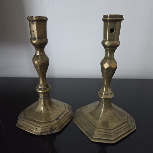 Paire bougeoirs bronze - de,