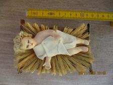 Santon Jésus en cire sur paille,cheveux