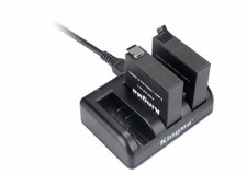 Chargeur + 2 batteries pour Xiaomi YI 4 K xiaoyi appareil photo battery charger