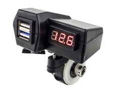 Chargeur USB moto avec 2 emplacements plus affichage numérique de la tension