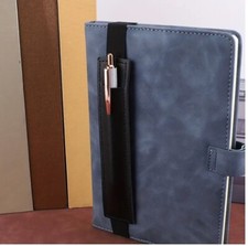 Élégant Porte-Stylo Simili Cuir Pour Agenda Carnet Avec Bande Élastique NOIR