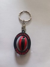 Porte clés Ballon Rugby TOULOUSE Stade Toulousain Rouge & Noir Keychain Vintage