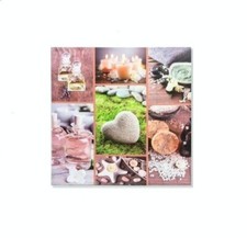 Cadre toile tableau zen SPA Bougie et coeur - 80 x 80 cm