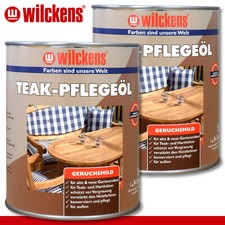 Wilckens 2 x 1 L Teck Huile D'Entretien Incolore Extérieur Soins Vergrauung
