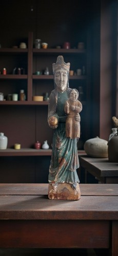 Magnifique statue vierge - , à