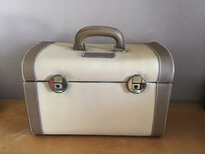 "LANCEL" vanity en toile enduite beige Vintage