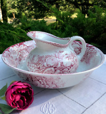 LONGWY HUART Frères ENSEMBLE DE TOILETTE JARDINIÈRE BROC VASQUE  19eme