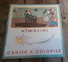 Tintin & Hergé- Ancien cahier de coloriage, les 7 boules de Cristal - Sous cello