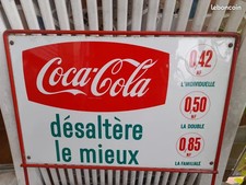 ancienne plaque tôle non émaillée originale tarifs  coca cola