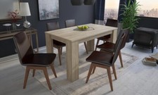 Table à dîner en bois  140 cm 6 personnes 3 coloris 