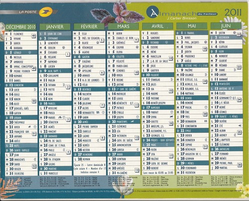 Almanach facteur 2011 - almanach, du