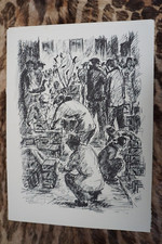 CHRISTIAN DE GASTYNE 1909-1969 TIRAGE MARCHE CROQUIS PROVENCE PROVENCAL 1970 f