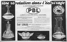 PUBLICITÉ UNE RÉVOLUTION DANS L'ÉCLAIRAGE LEVALOIS PBL MIROIR A FACETTES PLANES