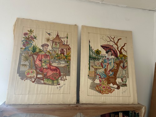 Stunning pairs silk - pairs, of
