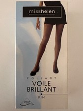 Collant voile brillant noir  T 1 misshelen