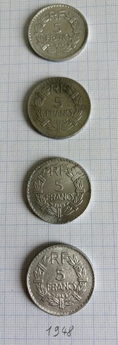 Lot pièces 5 francs - lot,
