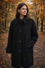 Manteau Weill noir en laine et