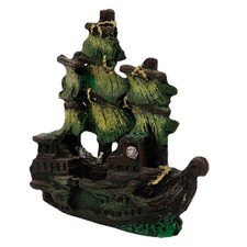  Épave d'aquarium - Mini bateau pirate décoratif - Cachette en résine pour