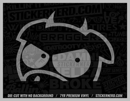 Peeking rally pig sticker - peeking,