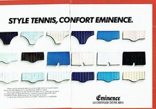 PUBLICITE ADVERTISING 027  1979  Eminence ( 2p)  slip homme style tennis sous v