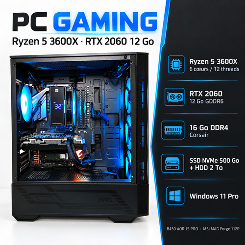 Gamer ryzen 3600x rtx - 5, –