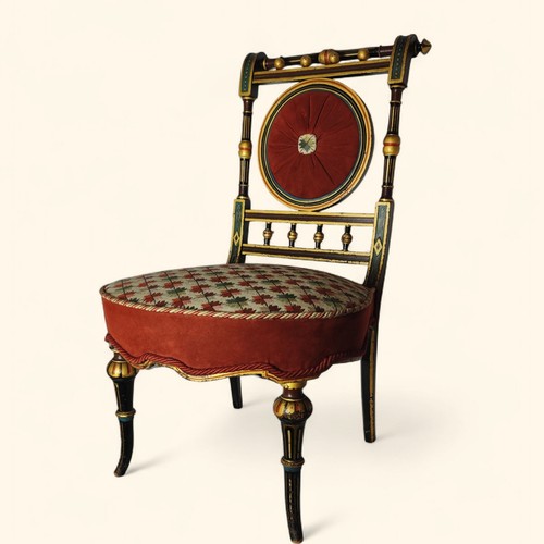 Blackened wood boudoir chair - boudoir,