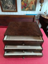 Superbe Écrin Boite Bois Gainé Vide Ménagère Metal Argenté Ou Argent 88 Pièces