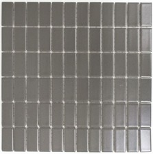 Mosaïque carreau céramique métal gris baguettes métal mat 24B-0211_f |10 plaques