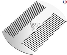 AhfuLife Peigne à Cheveux et à Barbe en Métal, Peigne de Taille de Carte de Cr