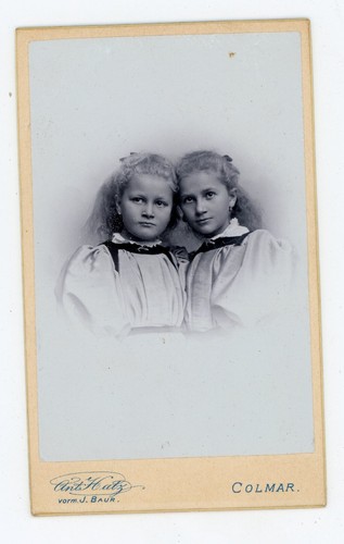 Photo cdv deux soeurs tête - photo,