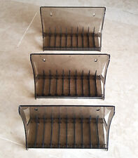 Lot de 3 supports rangement mural pour cassettes audios 3 x 10 K7 plastique TBE