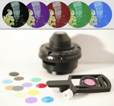 Adjustable color & darkfield filters set kit for Motic condenser microscopes