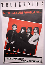 Pretenders Affiche Leeds University Tour Original 2nd March 1980