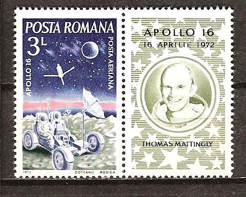 Romania c188 mnh apollo 16 - romania,