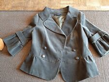 veste velours kaki vert manches courtes volantees 36