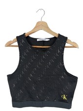 CALVIN KLEIN Crop-top Dames Top T EU 38 noir style décontracté