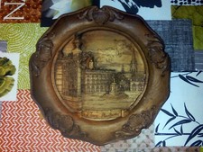 Assiette sculptée bois, déco