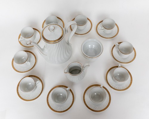 Porcelain coffee service gold - porcelain,