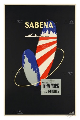 Airlines sabena rngg poster - airlines,