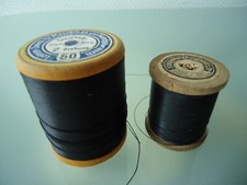 BOBINES FIL LIN NOIR SCHLUMBERGER ZWIRN MERCERIE ANCIENNE