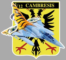 AUTOCOLLANT MIRAGE 2000 EC 1/12 CAMBRESIS AVION DE CHASSE ARMEE DE L'AIR CE023