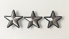 PACK LOT DE 3 ECUSSON PATCH THERMOCOLLANT BRODERIE ETOILE FIL COULEUR ARGENT