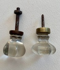 Lot de 2 Anciens Boutons Verre  Poignées de Tiroirs ou Portes de meuble
